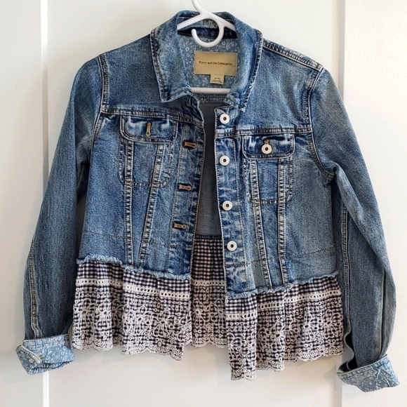 Anthropologie Pilcro Denim Jacket with Eyelet lace size xs - Picture 2 of 9
